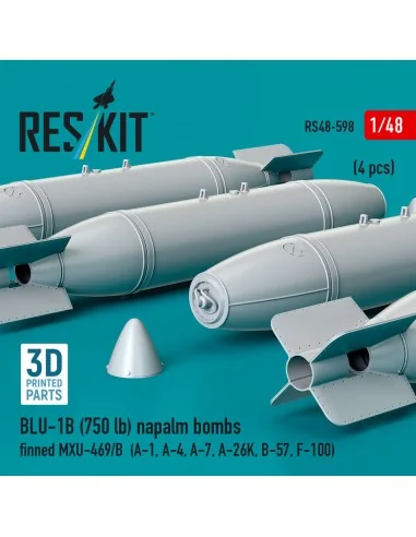 BLU-1B (750 lb) napalm bombs finned MXU-469/B (4 pcs) (A-1, A-4, A-...