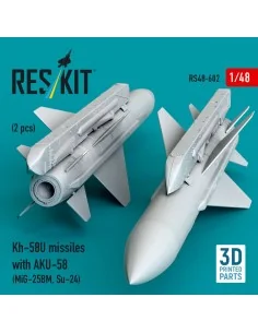 Kh-58U missiles with AKU-58 (2 pcs) (MiG-25BM, Su-24) (3D Printed),... 2