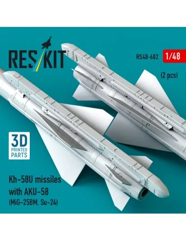 Kh-58U missiles with AKU-58 (2 pcs) (MiG-25BM, Su-24) (3D Printed),...