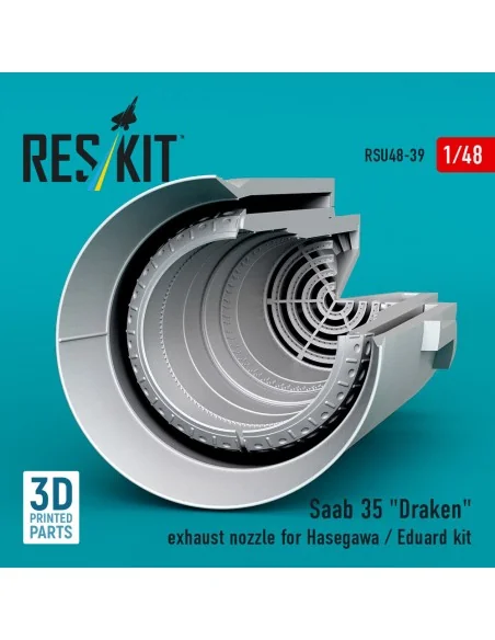 Saab 35 Draken exhaust nozzle for Hasegawa / Eduard kit (3D Printed...