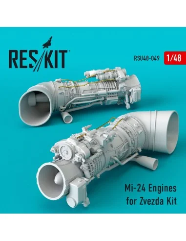 Mi-24 Engines for Zvezda kit, 1/48 - ResKit Models RSU48-0049