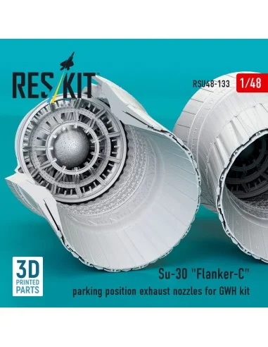 Su-30 Flanker-C parking position exhaust nozzles for GWH kit (3D Pr...