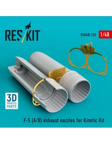 F-5 (A, B) exhaust nozzles for Kinetic kit (3D Printed), 1/48 - Res...