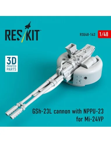 [NO_DESC] GSh-23L cannon with NPPU-23 for Mi-24VP (3D Printed), 1/4...