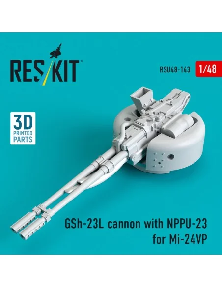 GSh-23L cannon with NPPU-23 for Mi-24VP (3D Printed), 1/48 - ResKit...
