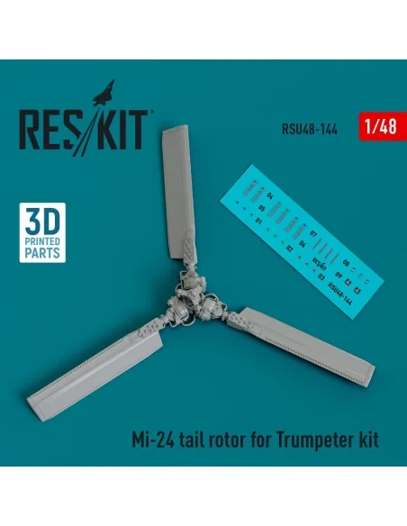 Mi-24 tail rotor for Trumpeter kit (3D Printed), 1/48 - ResKit Mode...