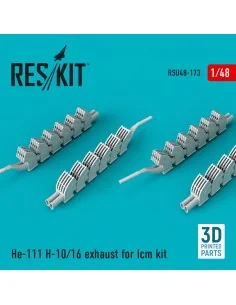 He-111 H-10/16 exhaust for ICM kit, 1/48 - ResKit Models RSU48-0173
