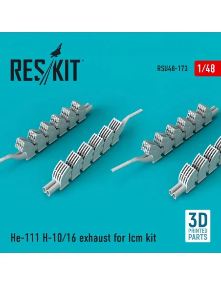 He-111 H-10/16 exhaust for ICM kit, 1/48 - ResKit Models RSU48-0173