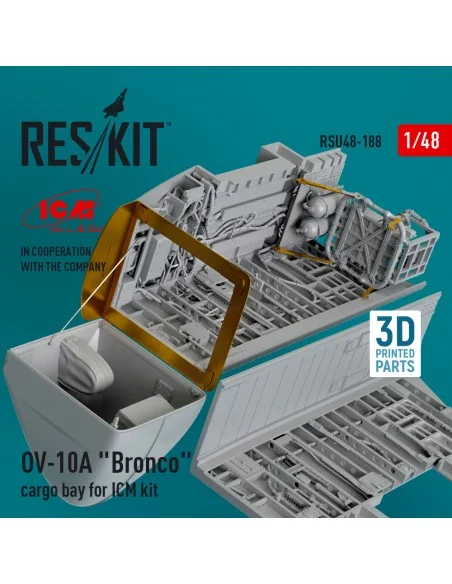 OV-10A Bronco cargo bay for ICM kit (3D Printed), 1/48 - ResKit Mod...