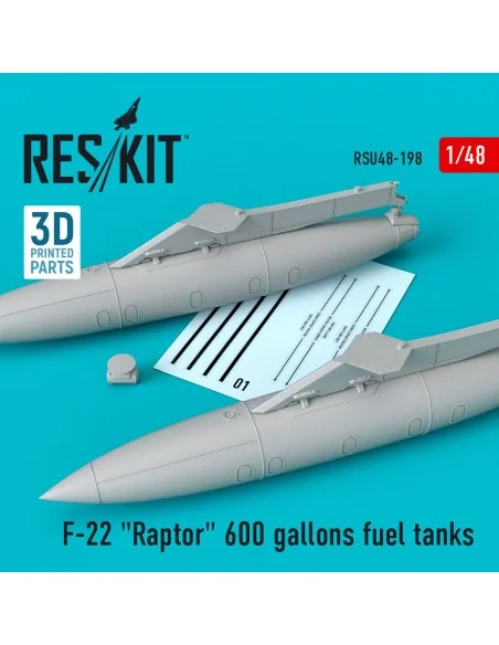 [NO_DESC] F-22 Raptor 600 gallons fuel tanks (3D Printed), 1/48 - R...
