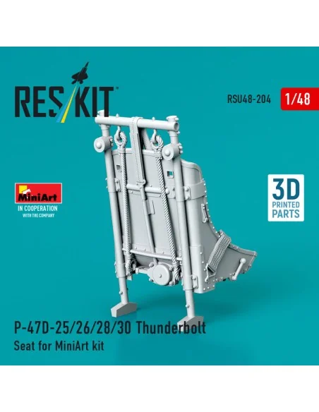 P-47D-25/26/28/30 Thunderbolt Seat for MiniArt kit (3D Printed), 1/...