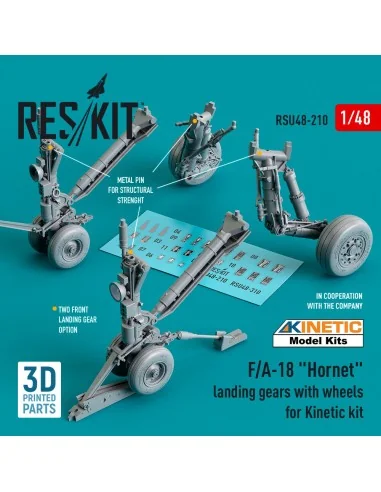 F/A-18 Hornet landing gear with wheels for Kinetic kit (3D Printed)...