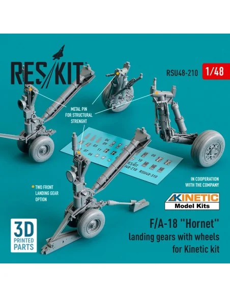 F/A-18 Hornet landing gear with wheels for Kinetic kit (3D Printed)...