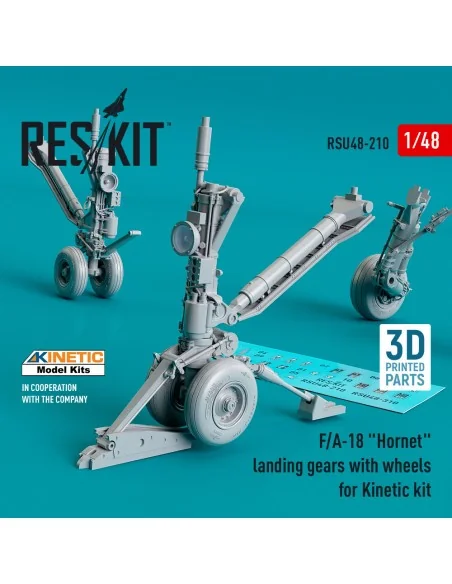 F/A-18 Hornet landing gear with wheels for Kinetic kit (3D Printed)...
