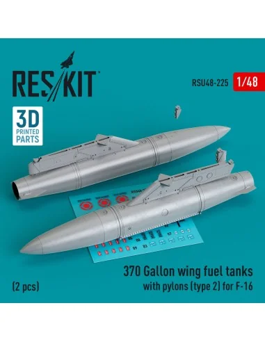 370 Gallon wing fuel tanks with pylons (type 2) for F-16 (A/B/C/D/E...