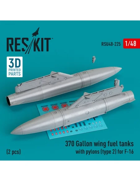 370 Gallon wing fuel tanks with pylons (type 2) for F-16 (A/B/C/D/E...