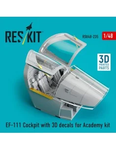 EF-111 Cockpit with 3D decals for Academy kit (3D Printed), 1/48 - ...