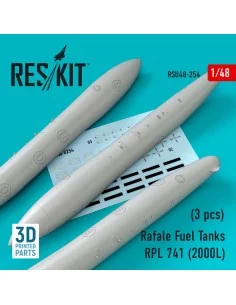 Rafale Fuel Tanks RPL 741 (2000L) (3 pcs) (3D Printed), 1/48 - ResK...
