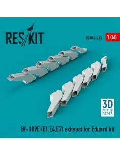 Bf-109E (E1, E4, E7) exhaust for Eduard kit (3D Printed), 1/48 - Re...