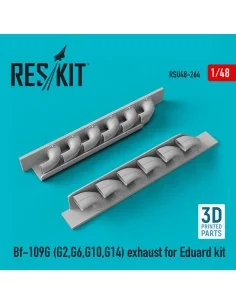 Bf-109G (G2, G6, G10, G14) exhaust for Eduard kit (3D Printed), 1/4...