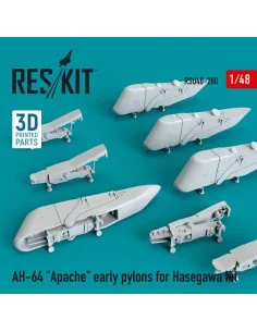 AH-64 Apache early pylons for Hasegawa kit (3D Printed), 1/48 - Res...