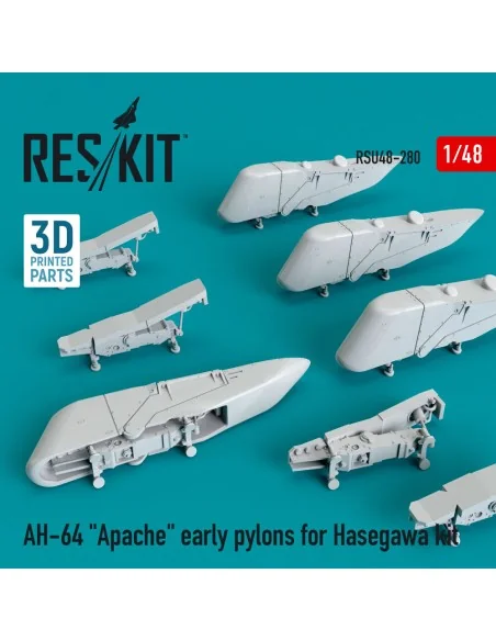 AH-64 Apache early pylons for Hasegawa kit (3D Printed), 1/48 - Res...