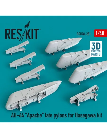 AH-64 Apache late pylons for Hasegawa kit (3D Printed), 1/48 - ResK...