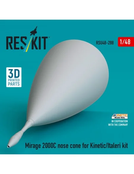 [NO_DESC] Mirage 2000C nose cone for Kinetic/Italeri kit (3D Printe...