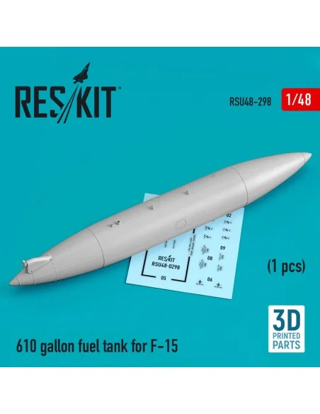610 gallon fuel tank for F-15 (1 pcs) (3D Printed), 1/48 - ResKit M...