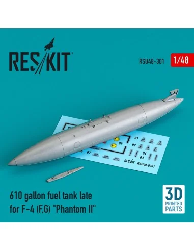 610 gallon fuel tank late F-4 (F, G) Phantom II (3D Printed), 1/48 ...