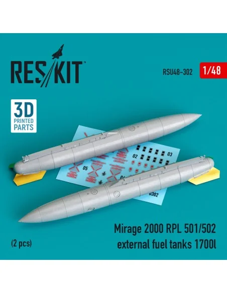 Mirage 2000 RPL 501/502 external fuel tanks 1700lt (2 pcs) (3D Prin...