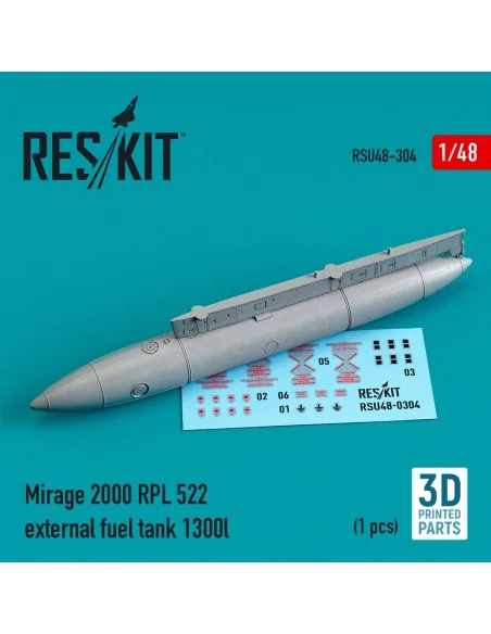 Mirage 2000 RPL 522 external fuel tank 1300lt (3D Printed), 1/48 - ...