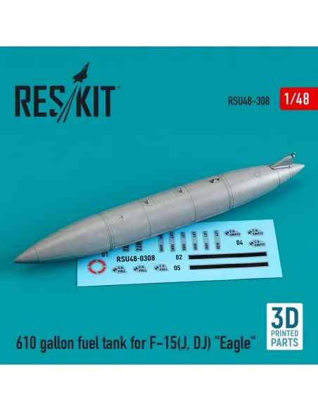 610 gallon fuel tank for F-15(J, DJ) Eagle (3D Printed), 1/48 - Res...