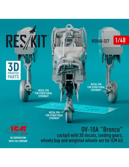 OV-10A Bronco cockpit, landing gears, wheels bay and weighted wheel...