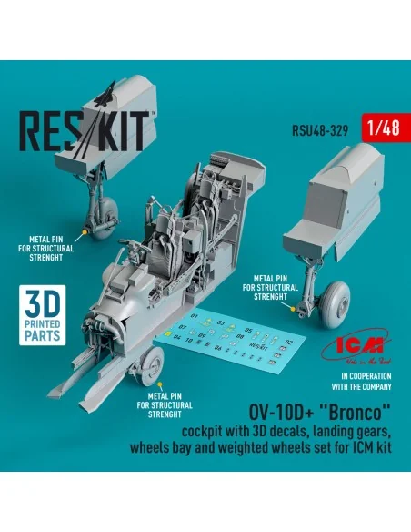 OV-10D+ Bronco Cockpit, landing gears, wheels bay and weighted whee...