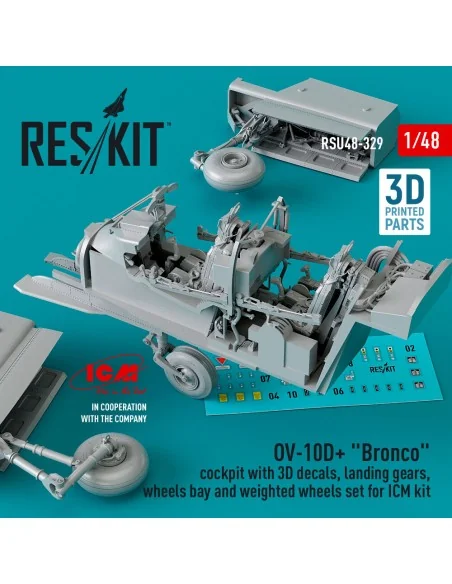 OV-10D+ Bronco Cockpit, landing gears, wheels bay and weighted whee...