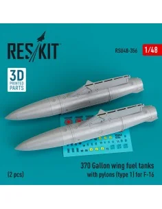 370 Gallon wing fuel tanks with pylons (type 1) for F-16 (A/B/C/D/E...