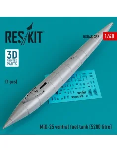 MiG-25 ventral fuel tank (5280 litre) (3D printed), 1/48 - ResKit M...