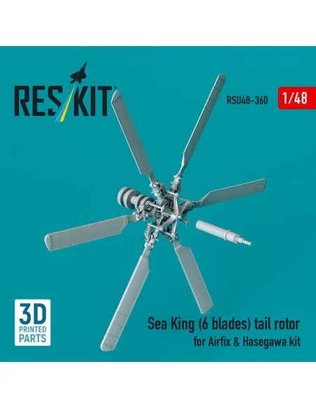 Sea King (6 blades) tail rotor for Airfix & Hasegawa kit (3D printe...
