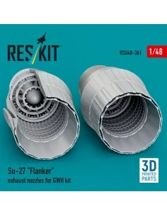 Su-27 Flanker exhaust nozzles for GWH kit (3D Printed), 1/48 - ResK...