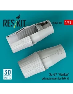 Su-27 Flanker exhaust nozzles for GWH kit (3D Printed), 1/48 - ResK... 2
