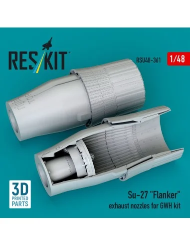 Su-27 Flanker exhaust nozzles for GWH kit (3D Printed), 1/48 - ResK...