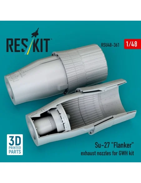 Su-27 Flanker exhaust nozzles for GWH kit (3D Printed), 1/48 - ResK...