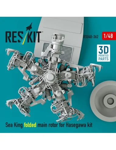 Sea King folded main rotor for Hasegawa kit (3D Printed), 1/48 - Re...