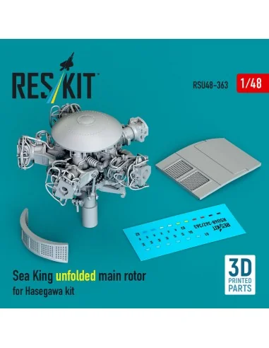 Sea King unfolded main rotor for Hasegawa kit (3D Printed), 1/48 - ...