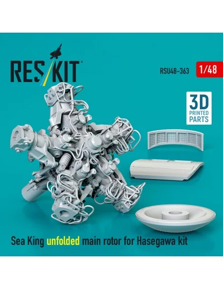 Sea King unfolded main rotor for Hasegawa kit (3D Printed), 1/48 - ...