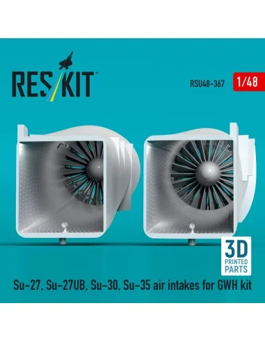 Su-27, Su-27UB, 30, 35 air intakes for GWH kit (3D Printed), 1/48 -...