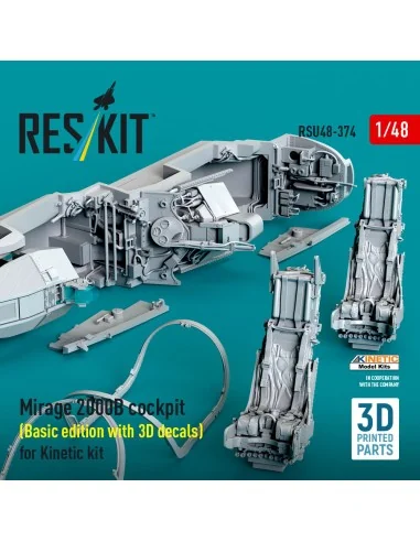 Mirage 2000B cockpit (Basic edition with 3D decals) for Kinetic kit...