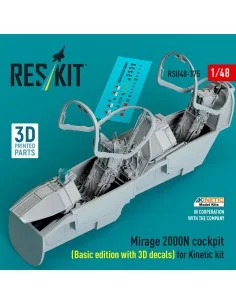 Mirage 2000N cockpit (Basic edition with 3D decals) for Kinetic kit...