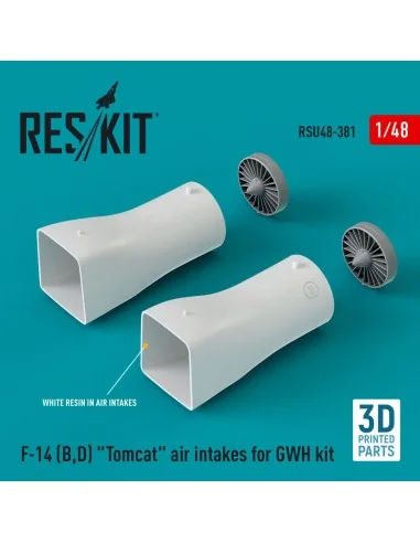 F-14 (B, D) Tomcat air intakes for GWH kit (3D Printed), 1/48 - Res...